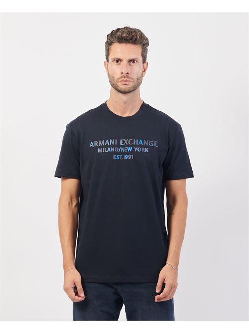 T-shirt blu Armani Exchange in cotone con logo ARMANI EXCHANGE | 6DZTH5-ZJ9JZ1510